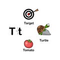 Alphabet Letter T-target,tomato,turtle