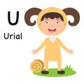 Alphabet Letter U-urial,vector
