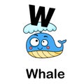 Alphabet Letter w-whale Royalty Free Stock Photo