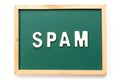 Alphabet in word spam in blackboard on white background Royalty Free Stock Photo