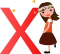 Alphabet letter X(girl)