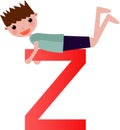 Alphabet letter z(boy) Royalty Free Stock Photo
