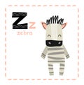 Educational Alphabet letter Z for Zebra for kids