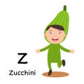 Alphabet Letter Z-zucchini,vector