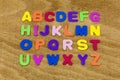 Alphabet letters abc spell spelling plastic words foam toy Royalty Free Stock Photo