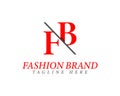 Alphabet letters FB, BF minimalist fashion brands and luxury classic serif fonts logo Design.