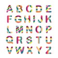 Alphabet letters font. Striped color bold style