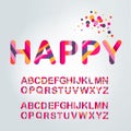 Alphabet letters font. Striped color bold style