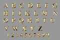 Alphabet letters from gold metal