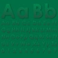 Alphabet letters on a green background
