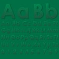 Alphabet letters on a green background Royalty Free Stock Photo