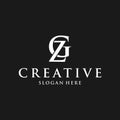 Alphabet letters GZ Modern logo design minimalist, Unique modern creative minimal logo design