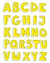 Alphabet letters hand drawn vector set on white background Royalty Free Stock Photo