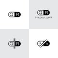 Alphabet letters Initials Monogram logo QR RQ Q R