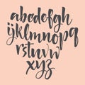 Alphabet letters: lowercase, uppercase, numbers. Vector alphabet. Hand drawn letters. Letters of the alphabet written with a soft Royalty Free Stock Photo