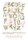 Alphabet letters lowercase, uppercase and numbers. Royalty Free Stock Photo