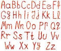 Alphabet letters made from ketchup Royalty Free Stock Photo