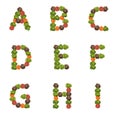 Alphabet letters made from vegetables Royalty Free Stock Photo