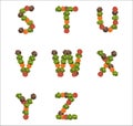 Alphabet letters made from vegetables Royalty Free Stock Photo