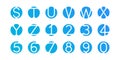 Alphabet letters and numbers logo font abstract blue icon of ABC
