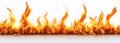 Alphabet letters and numbers surrounded by fire and burning flames are isolated on a transparent background Royalty Free Stock Photo