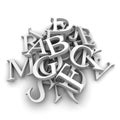 Alphabet letters poured in a heap