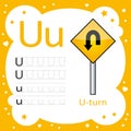 Learning Alphabet Tracing Letters U turn