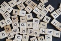 Alphabet letters on wooden scrabble pieces Royalty Free Stock Photo