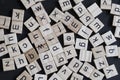 Alphabet letters on wooden scrabble pieces Royalty Free Stock Photo