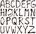 Alphabet letters written with chocolate syrup
