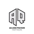 AQ Logo Polygon - Alphabet Logo in Polygon shape