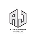 AJ Logo Polygon - Alphabet Logo in Polygon shape