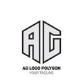 AG Logo Polygon - Alphabet Logo in Polygon shape Royalty Free Stock Photo