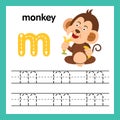 Alphabet M exercise with cartoon vocabulary Royalty Free Stock Photo