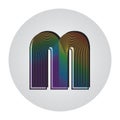 Alphabet m. Vector illustration decorative background design Royalty Free Stock Photo