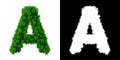Alphabet A made of Bacteria with alpha mask, alphabet A made of Virus with alpha mask, bacteria font, virus font, 3d alphabet