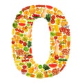 Alphabet made of fruits and vegetables Royalty Free Stock Photo