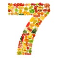 Alphabet made of fruits and vegetables Royalty Free Stock Photo