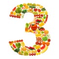 Alphabet made of fruits and vegetables Royalty Free Stock Photo