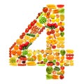 Alphabet made of fruits and vegetables Royalty Free Stock Photo