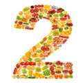 Alphabet made of fruits and vegetables Royalty Free Stock Photo