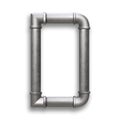 Alphabet made of Metal pipe, letter D with clipping path