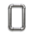 Alphabet made of Metal pipe, letter O with clipping path