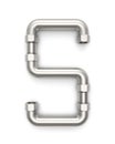 Alphabet made of Metal pipe, letter S.