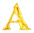 Alphabet made of orange juice splash Royalty Free Stock Photo