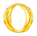Alphabet made of orange juice splash Royalty Free Stock Photo