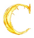 Alphabet made of orange juice splash Royalty Free Stock Photo