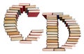 Alphabet made out of books, letters C and D