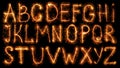 Alphabet made of sparklers isolated on black Royalty Free Stock Photo