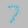 Alphabet made of virus isolated on gray background. Number 7. 3d rendering. Covid font